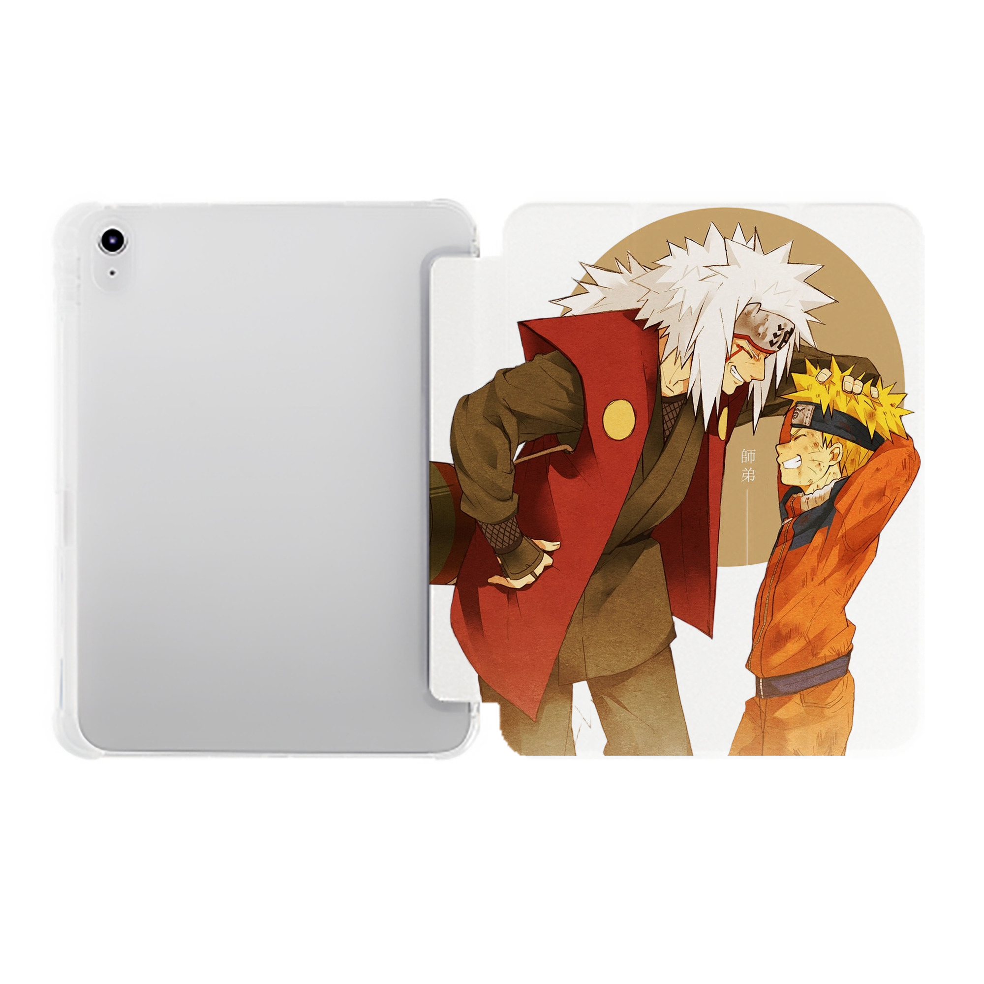 （画像用） NARUTO -ナルト- 自来也（じらいや） Jiraiya IPad ケース ペン収納付き 三つ折りスタンド PUレザー×シリコン 対応機種9.5/10.5/10.9インチ